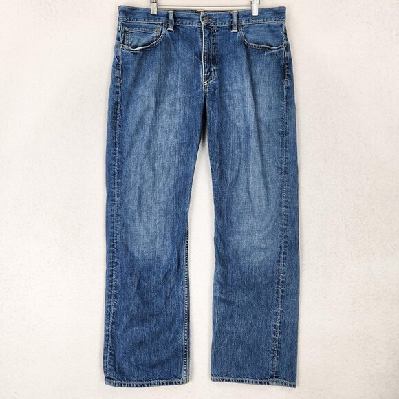 Polo Ralph Lauren Jeans Mens 35x30 Blue Classic Fit 5 Pocket Straight Leg Denim - Picture 1 of 11